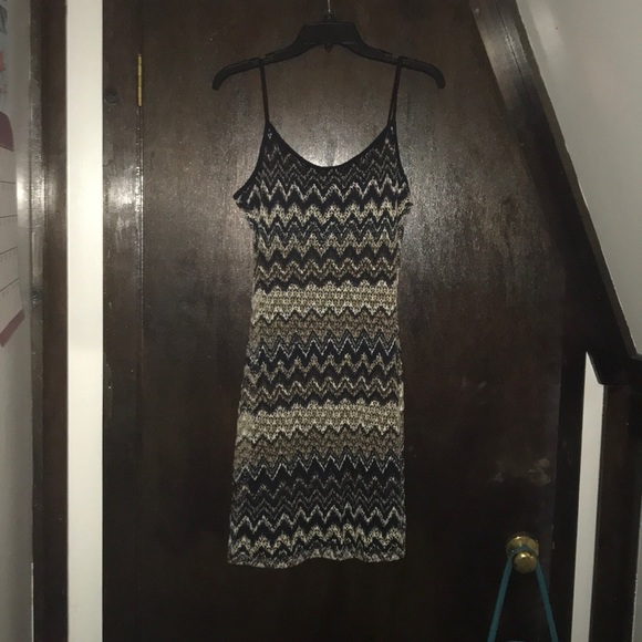 Multi- neutral colors spaghetti strap dress - Picture 1 of 3